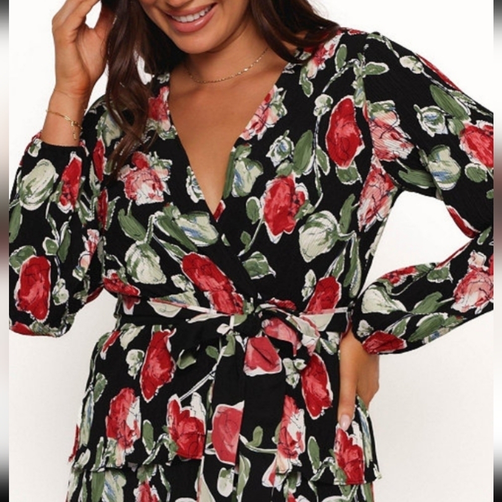 PETAL & PUP NWT PLEATED TOP BLACK ROSE SZ SMALL